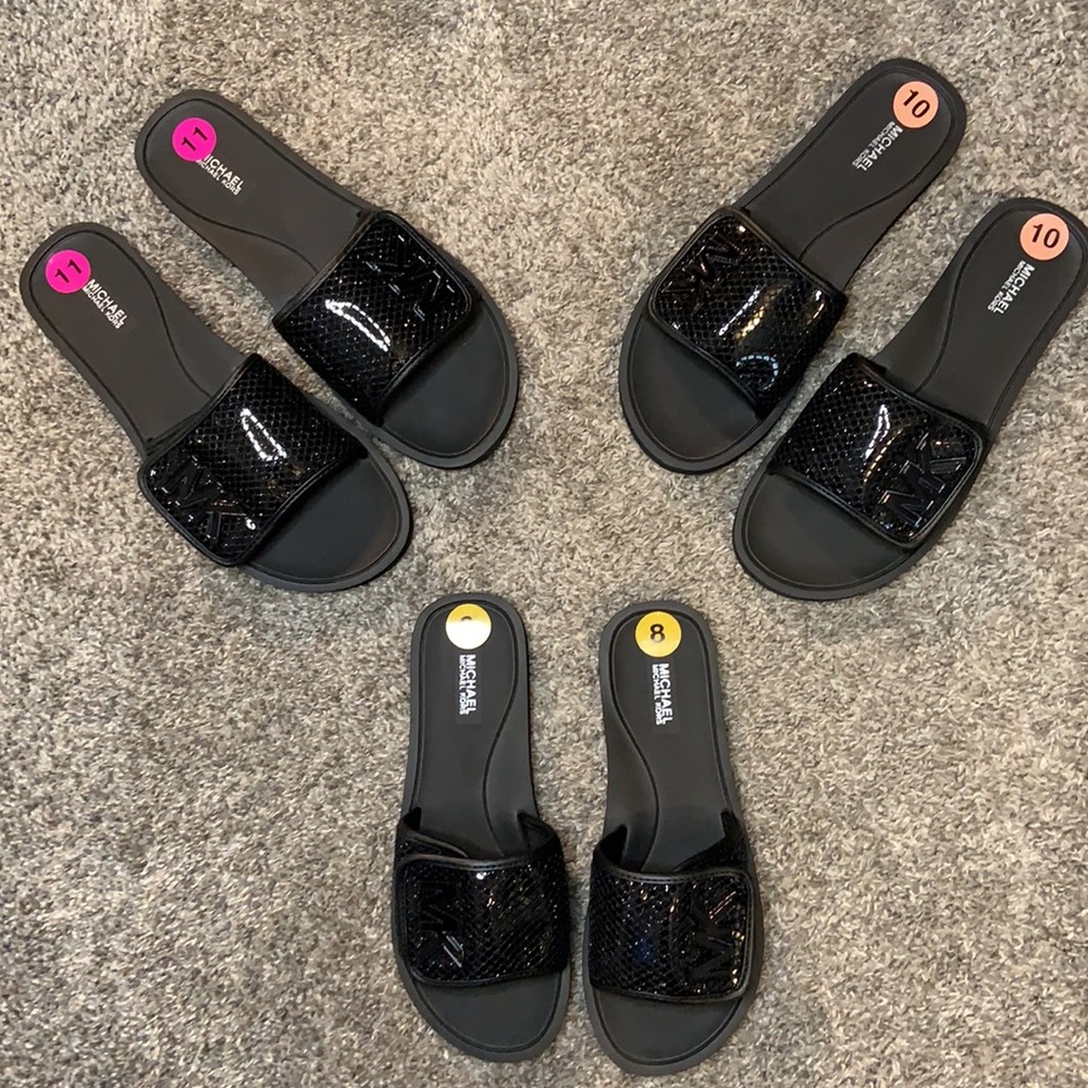 Michael Kors the MK Glitter Slides Black - Picture 5 of 10